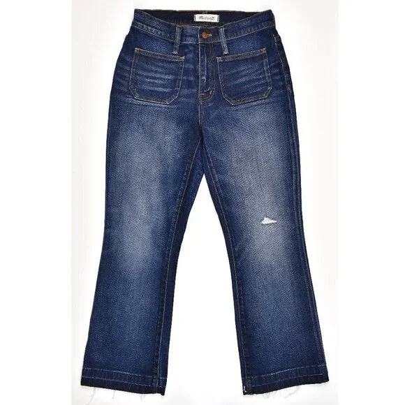 Madewell Cali Demi Boot Jeans Patch Pocket Edition 26 - Picture 1 of 7